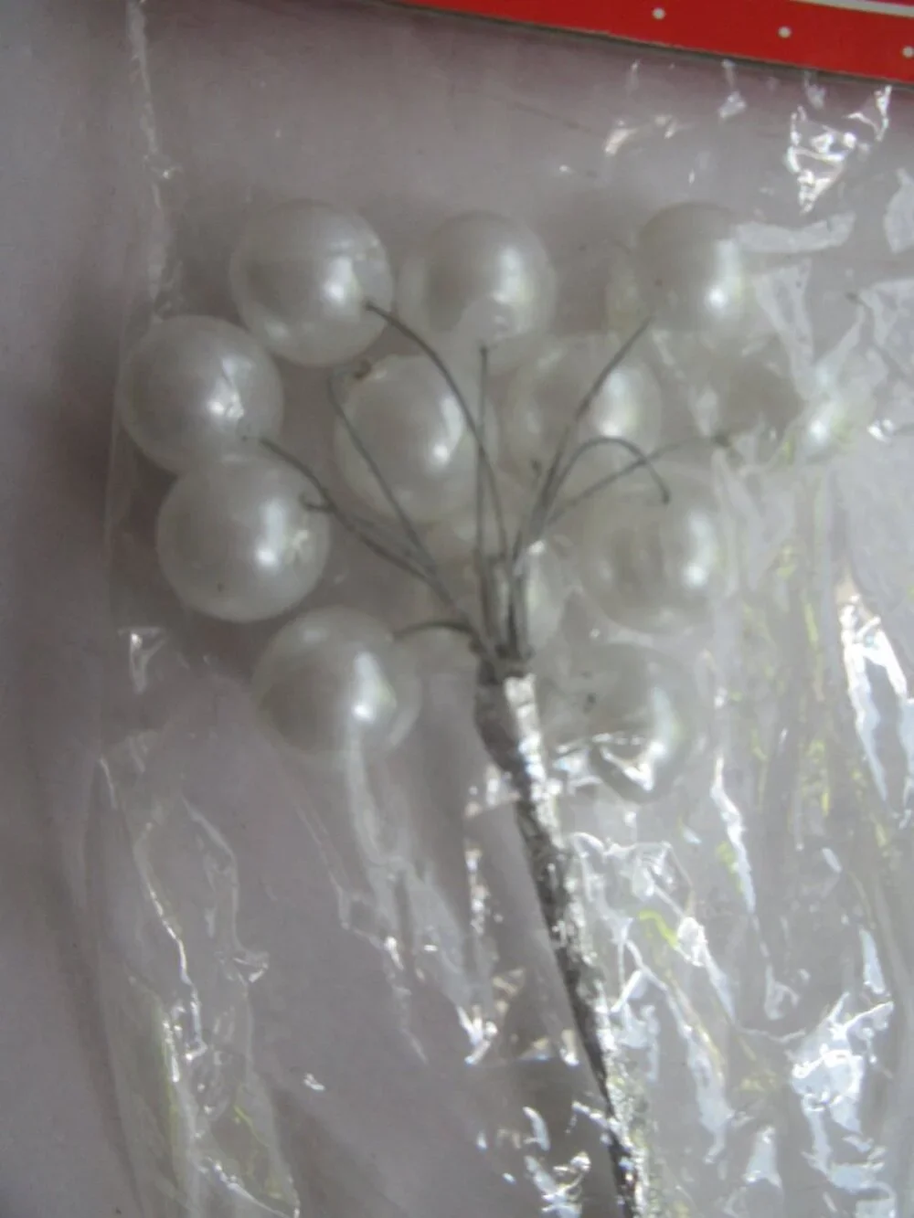 Christmas Craft 16mm Ball Picks (12) Pearl White Rag Shop 6 Pkgs NOS Vintage